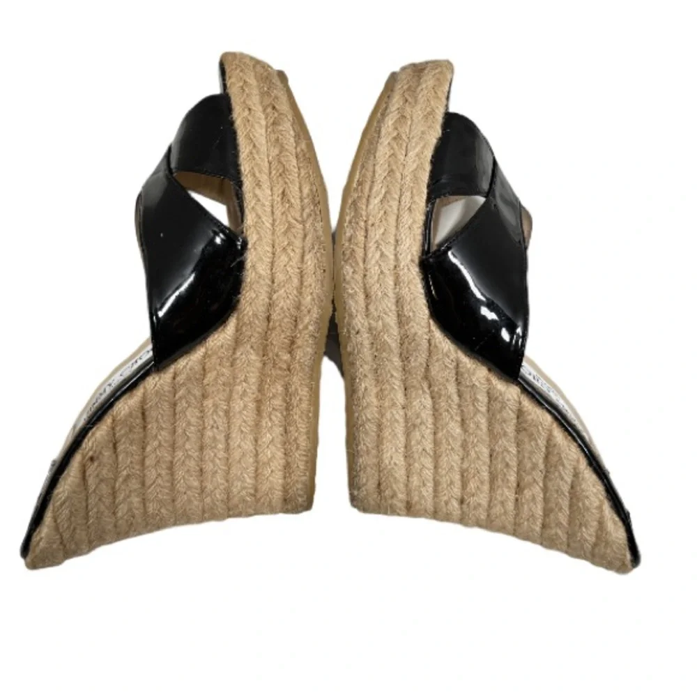 JIMMY CHOO London | Sandals Patent Leather Black Platform Summer Vacation Lux